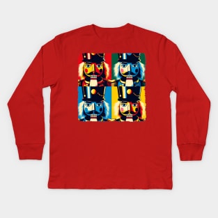 Neon Nutcracker: Pop Art's Ballet Brilliance - Classic Christmas Kids Long Sleeve T-Shirt